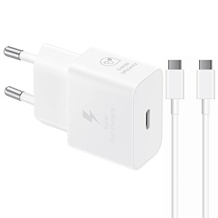 Samsung Galaxy Note 10+ T2510N 25W Şarj Aleti Type-C to Type-C 6A 120W 2Metre Kablolu Beyaz