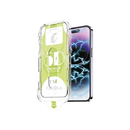 ScHitec Apple Uyumlu iPhone 13 5D Ekran Koruyucu Magic Kolay Uygulama Aparatlı