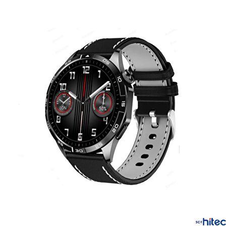 ScHitec Watch GT4 Amoled Ekran Android İos HarmonyOs Uyumlu 3 Kordonlu Akıllı Saat Siyah