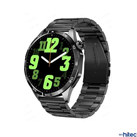 ScHitec Watch GT4 Amoled Ekran Android İos HarmonyOs Uyumlu 3 Kordonlu Akıllı Saat Siyah