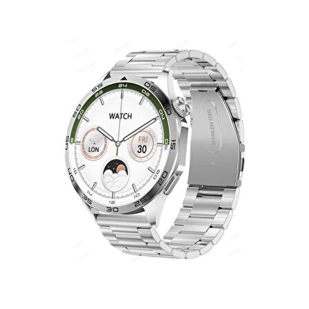 Haino Teko RW44 Watch GT4 Amoled Ekran Android İos HarmonyOs Uyumlu 3 Kordonlu Akıllı Saat Gümüş