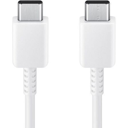 Samsung Galaxy A24 İle Uyumlu 60W Type-C To Type-C Data ve Şarj Kablo 1.8Metre Beyaz 