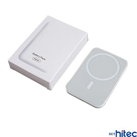 ScHitec 5000mAH MagSafe Powerbank Beyaz