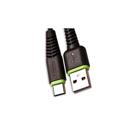 Philips UsbA to Type-C Hızlı Data ve Şarj Kablosu 1.2m Siyah + ScHitec Type-C to UsbA 3.0 OTG Dönüştürücü Adaptör