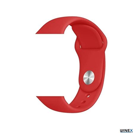 Winex 42-49mm Yeni Nesil Apple Uyumlu Akıllı Saat Kordonu Silikon Kırmızı