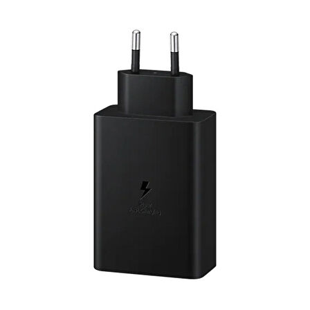 Samsung 3in1 65W 2xPD+UsbA 3 Çıkışlı Şarj Aleti + 60W Type-C To Type-C Hızlı Data ve Şarj Kablo 1.8Metre Siyah