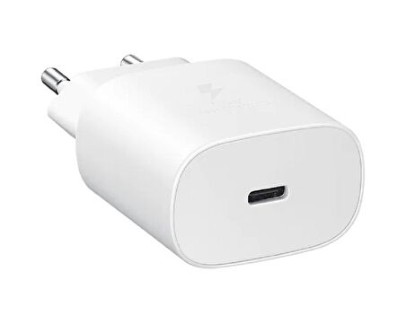 Samsung Galaxy S24 Type-C Fast Şarj Adaptörü 25W Beyaz (Samsung Türkiye Garantili)