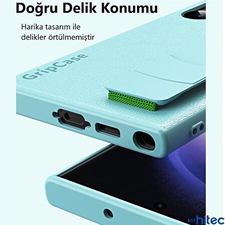 ScHitec Samsung Galaxy S24 Uyumlu Premium  Case Parmak Askılı Telefon Kılıfı Siyah