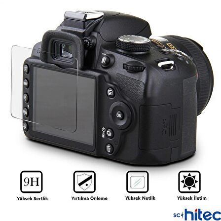 ScHitec Nikon D7500 İle Uyumlu Darbe Emici Ekran Koruyucu Kaplama