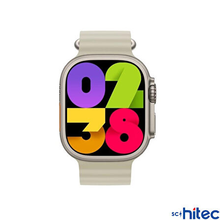 ScHitec Watch HK9 Ultra 2 Max Amoled Ekran Android İos HarmonyOs Uyumlu Akıllı Saat Gümüş