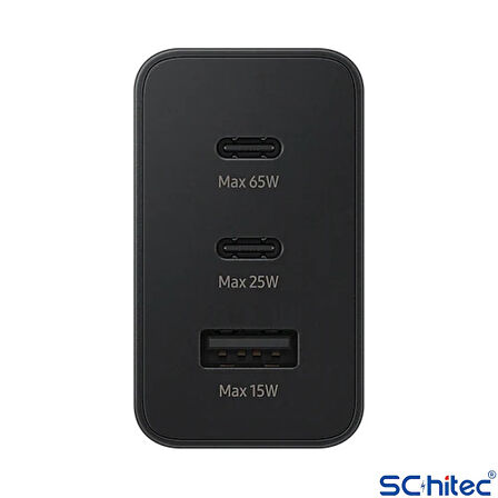 ScHitec 65W 2xPD+UsbA Ev Tipi Şarj Aleti 3 Çıkışlı Type-C to Type-C Kablolu Set