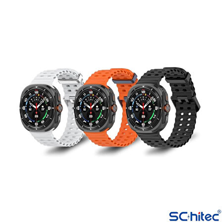 ScHitec Watch Ultra Amoled Ekran WaterProof Akıllı Saat 3 Kordonlu Titanyum Grey 47mm