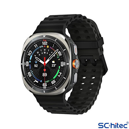 ScHitec Watch Ultra Amoled Ekran WaterProof Akıllı Saat 3 Kordonlu Titanyum Gümüş 47mm