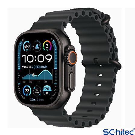 ScHitec Watch Ultra 2 Amoled Ekran WaterProof 3 Kordonlu Akıllı Saat Titanyum Siyah