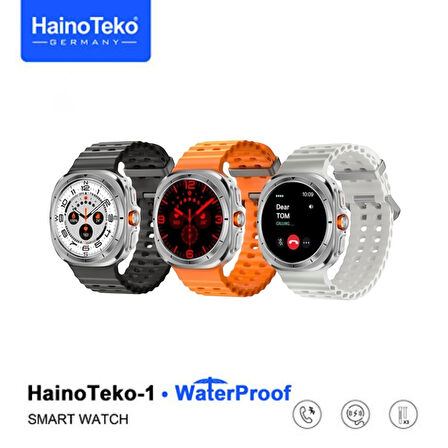 Haino Teko Watch Ultra Amoled Ekran WaterProof Akıllı Saat 3 Kordonlu Titanyum Gümüş 47mm