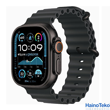 Haino Teko Watch Ultra 2 Amoled Ekran WaterProof 3 Kordonlu Akıllı Saat 1Gb Hafıza Titanyum Siyah