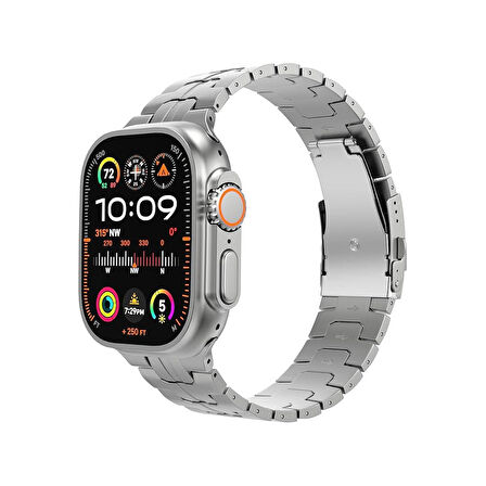 Haino Teko Watch Ultra 2 Amoled Ekran WaterProof 3 Kordonlu Akıllı Saat 1Gb Hafıza Titanyum Gümüş