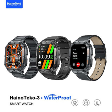 Haino Teko Watch Ultra 3 Amoled Ekran WaterProof 3 Kordonlu Akıllı Saat Titanyum Grey