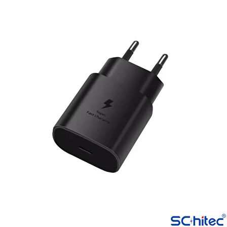 ScHitec 25W Hızlı Şarj Aleti Type-C Çıkışlı Type-C to Type-C Kablolu Şarj Cihazı Siyah SR64