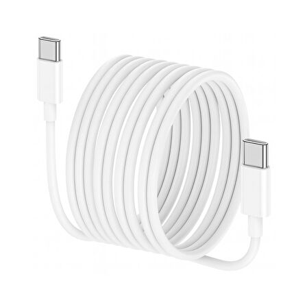 ScHitec 6A 100W Type-C to Type-C Hızlı Data ve Süper Şarj Kablosu 3 Metre Beyaz SX30