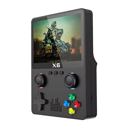 ScHitec X6 3.5inç IPS Ekran Taşınabilir Retro El Atari Oyun Konsolu 10000 Oyunlu Tv Bağlanan 32Gb Siyah