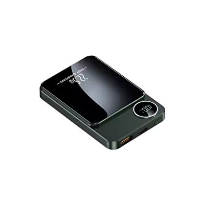ScHitec 22.5W Magsafe Kablosuz ve Dijital Ekranlı AI Çipli 5000mAH Powerbank Yeşil YK915