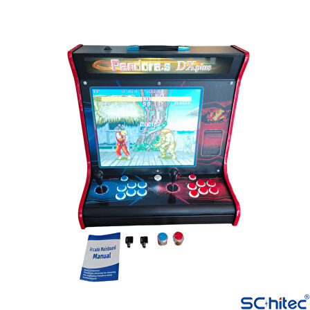 ScHitec 4KHD 3D Pandora 9800 Arcade Oyunlu Taşınabilir Pandora Masaüstü Kabinli 17inç Atari Makinası 