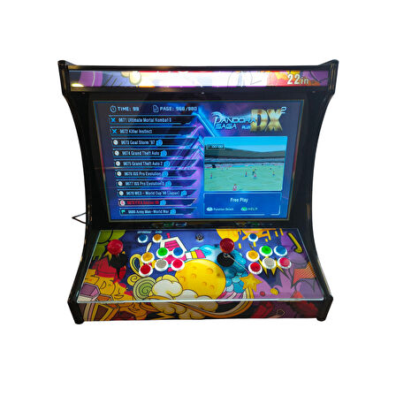 ScHitec 4KHD 3D Pandora 9800 Arcade Oyunlu Taşınabilir Pandora Masaüstü Kabinli 22inç Atari Makinası 