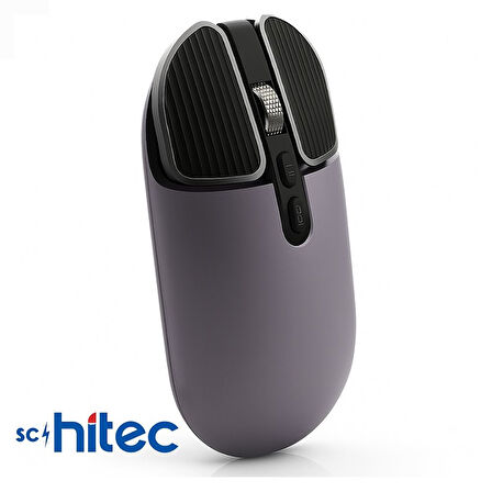 Schitec M203 Çift Modlu Taşınabilir Optik Kablosuz 2.4GHz ve Bluetooth Bağlantılı Süper Sessiz Mouse Lila