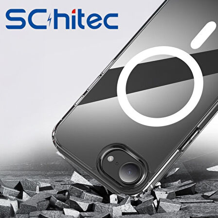 ScHitec İphone 16e Magsafe Özellikli Şeffaf Kılıf 