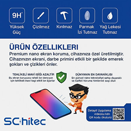ScHitec Huawei Nova 13 Pro Darbe Emici Premium Ön Şeffaf mat Ekran Koruyucu poliüretan Film