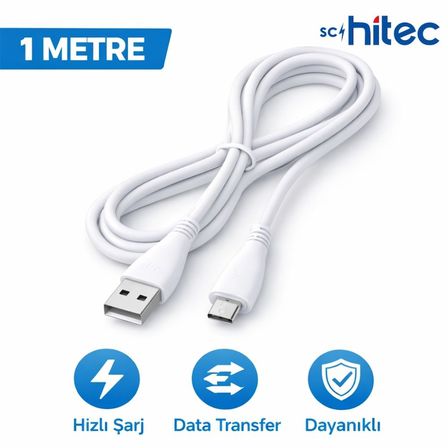 Schitec 70W UsbA to Micro Hızlı Data ve Şarj Kablosu 1m