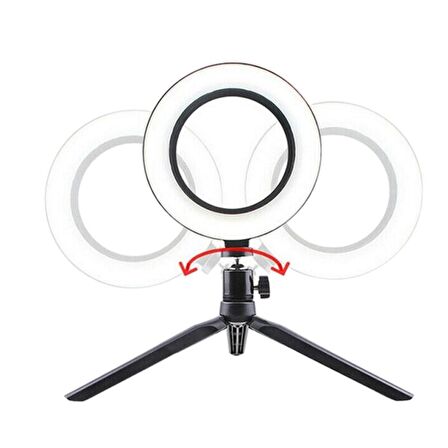 BUFFER® 10inç 26cm Youtube Instagram Tiktok Selfie Stüdyo Video Fotoğraf Ring Light Tripod Led Halka Işık