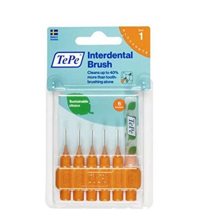 Tepe İnterdental Brush Orginal T181 Blister Arayüz Fırçası Turuncu 0,45 Mm 6'lı Paket Size "1"