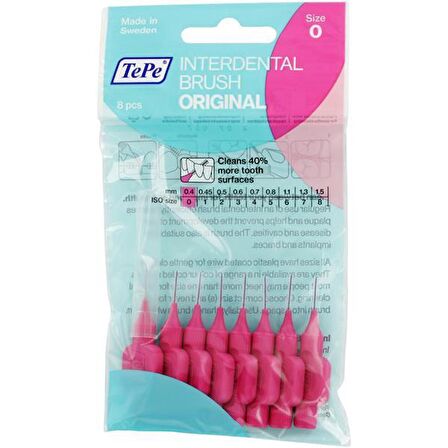 Tepe Arayüz Fırçası Pembe 0,4 Mm 8'li
