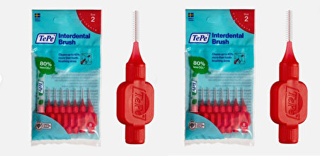 2li Tepe Arayüz Fırçası Kırmızı 0,5 Mm 8'li Paket