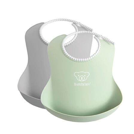 BabyBjörn 2´li Yumuşak Mama Önlüğü Powder Grey / Green