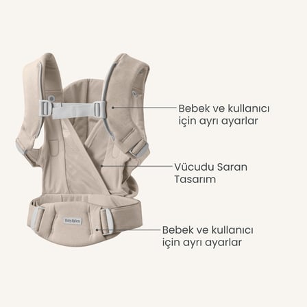 BabyBjörn Kanguru Hold Woven Sand Grey