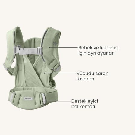 BabyBjörn Kanguru Hold Woven Light Green