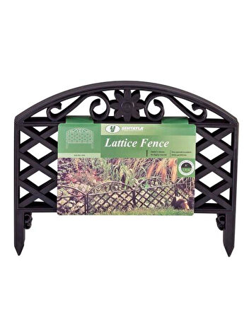Omnipazar SY-5994 Lattice Plastik Bahçe Çiti Siyah 45x34 cm 4'lü Set 