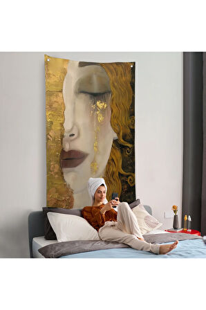 Gustav Klimt - Altın Gözyaşları Duvar Örtüsü-7319