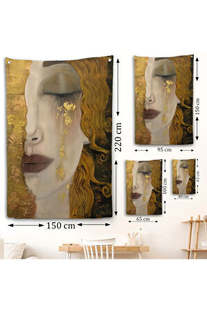 Gustav Klimt - Altın Gözyaşları Duvar Örtüsü-7319