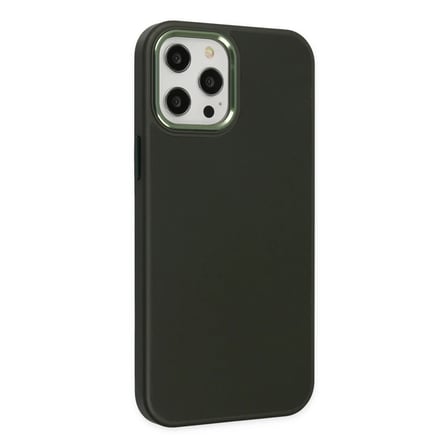 Apple iPhone 12 Pro Max Kılıf Asya Deri Silikon - Koyu Yeşil