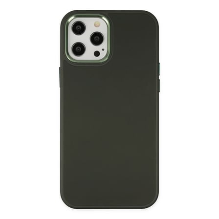 Apple iPhone 12 Pro Max Kılıf Asya Deri Silikon - Koyu Yeşil