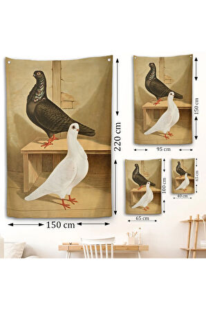 Gustav Prütz - Sevimli İtalyan Güvercinleri Duvar Örtüsü-7320