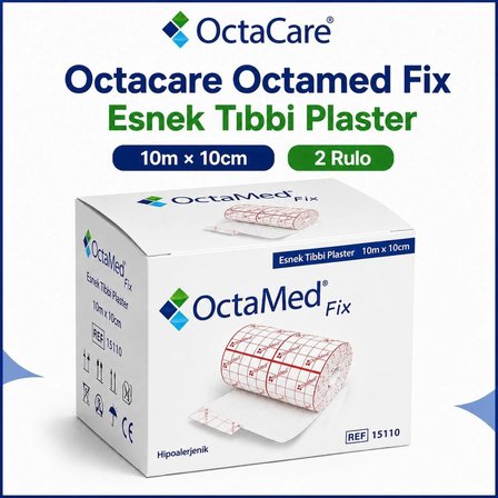 Octacare Octamed Fix Esnek Tıbbi Plaster 10m×10cm (2 Adet)