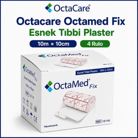 Octacare Octamed Fix Esnek Tıbbi Plaster 10m×10cm (4 Adet)
