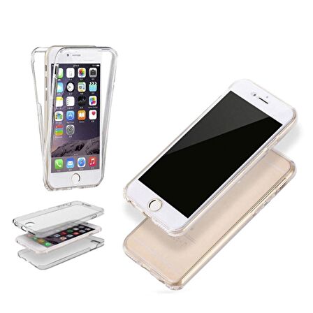 Gpack Apple iPhone 6 6s Kılıf Ön Arka Şeffaf Silikon Koruma
