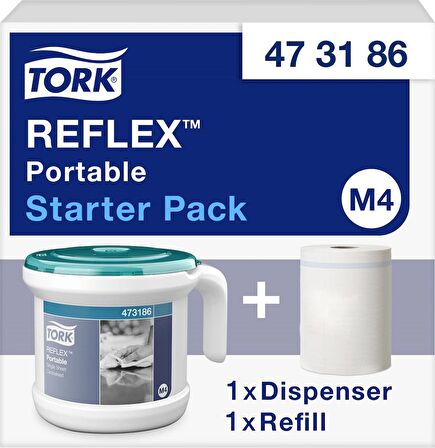 Tork Reflex Taşınabilir İçten Çekmeli Dispenser Sistemi + 1 Adet İçten Çekmeli Rulo Havlu (473186)