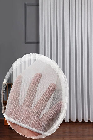 Taç Ince Örme Çelik 1x3 Sık Pile Tül Perde  - Extra Gramajlı Dökümlü - Kırışmaz Ütü Istemez 